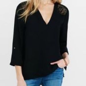 Express lace yoke blouse